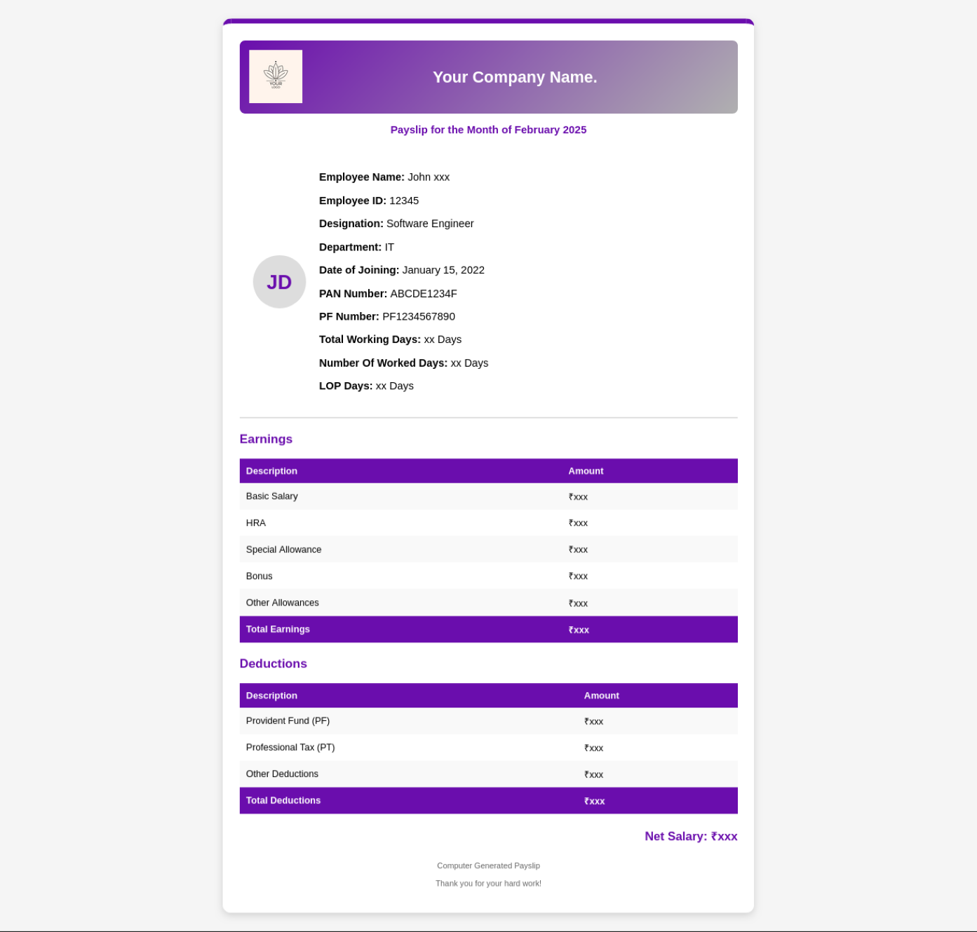 Fitness Template