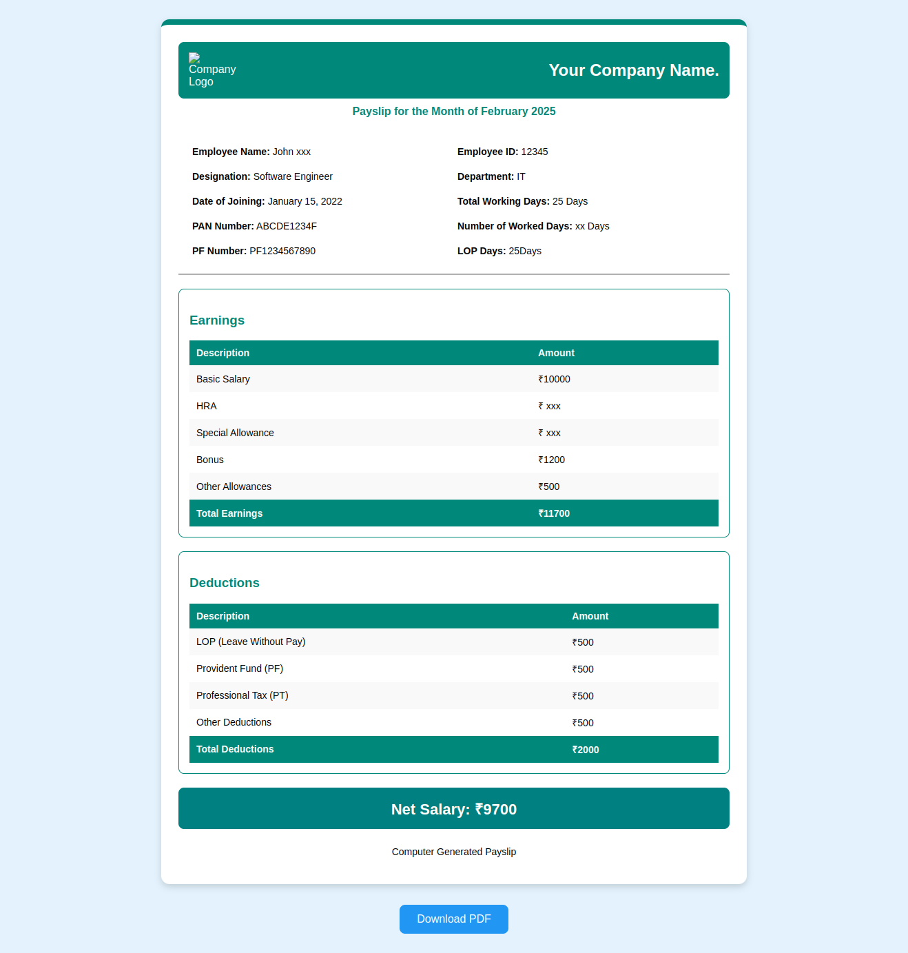 Fitness Template